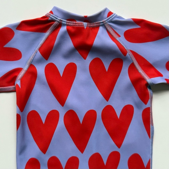 Hanna Andersson Baby Rashguard Suit - Hearts On Hearts On Sweet Lavender - 6-12M - Picture 12 of 13